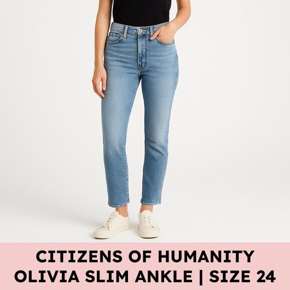Citizens Of Humanity Olivia High Rise Slim Ankle Jeans Size 24 - Picture 1 of 14